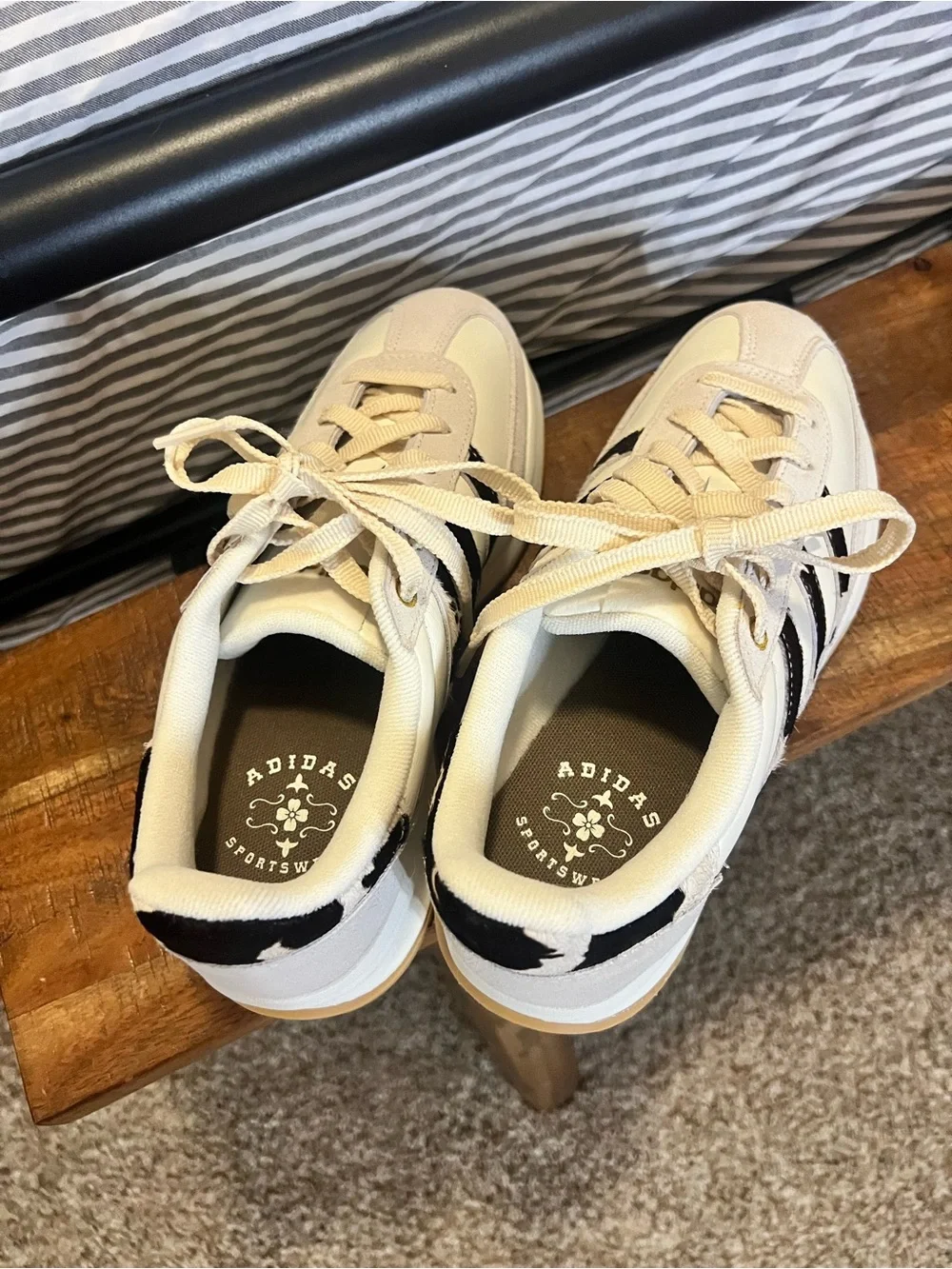 adidas Women’s Sneakers in Cream with cow print
